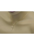 Croix catholique en or avec zircons 14k 585 pendentif croix avec Jésus or blanc jaune ctc029y