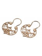 Boucles d'oreilles Gipsy vintage sans pierres en or rose 14 carats 585 d'origine ven022