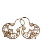 Boucles d'oreilles Gipsy vintage sans pierres en or rose 14 carats 585 d'origine ven022