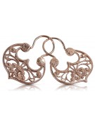 silver rose gold plated Gipsy earrings ven022rp