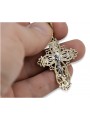 copie de la croix orthodoxe dorée en or rose rouge 14 carats 585 oc012rw