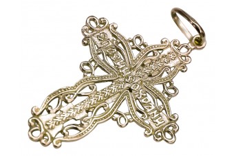 копие на златен православен кръст в червена роза 14k злато 585 oc012rw