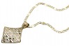 Pendentif feuille d'or 14k 585 avec chaîne cpn052yw&cc077y