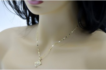 сусального золота 14 карат 585 проби з ланцюжком cpn052yw&cc077y