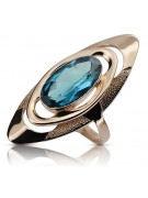 Exquisites 14 Karat Originales Vintage-Roségold Aquamarinring, Artikelnummer  vrc189