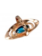 Exquisites 14 Karat Originales Vintage-Roségold Aquamarinring, Artikelnummer  vrc189