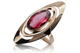 Original Vintage 14k Rose Gold Ring with Exquisite Ruby Detailing vrc189