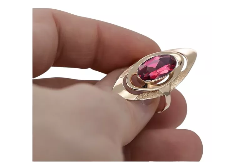 Klassischer Rubinrot Vintage 14 Karat Roségold-Ring, Originalmodell  vrc189