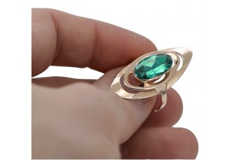 "Anneau Vintage Émeraude en Or Rose 14 Carats 585 - Design Classique s" Vintage