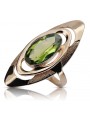 Anillo Exclusivo de Peridoto y Oro Rosa 14k Estilo Antiguo vrc189