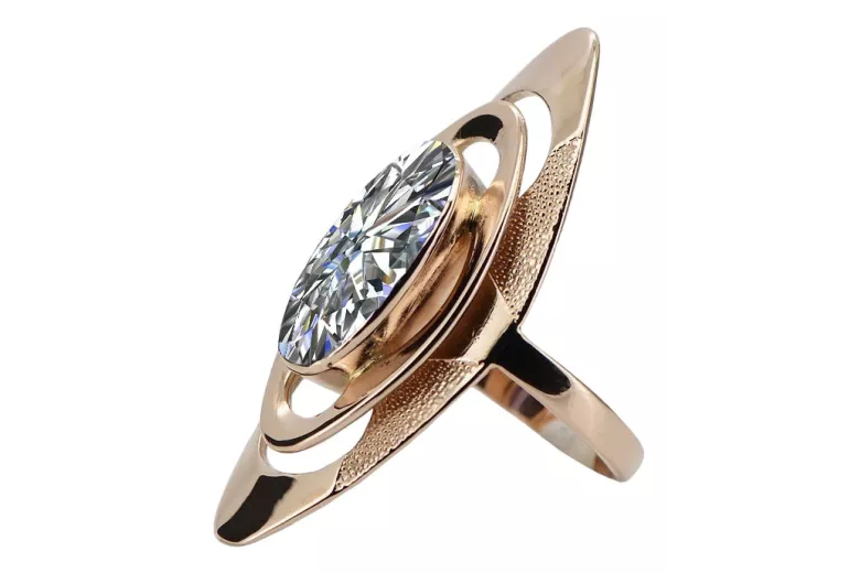 Edler Zirkon Ring - Originales Vintage-Roségold 14 Karat, Modellnummer  vrc189