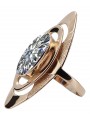 Edler Zirkon Ring - Originales Vintage-Roségold 14 Karat, Modellnummer  vrc189