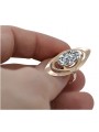 "Bague Vintage d'Origine en Or Rose 14 Carats avec Zircon vrc189" Vintage