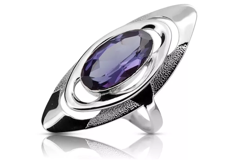 Bague russe en argent 925 avec Alexandrite vrc189s