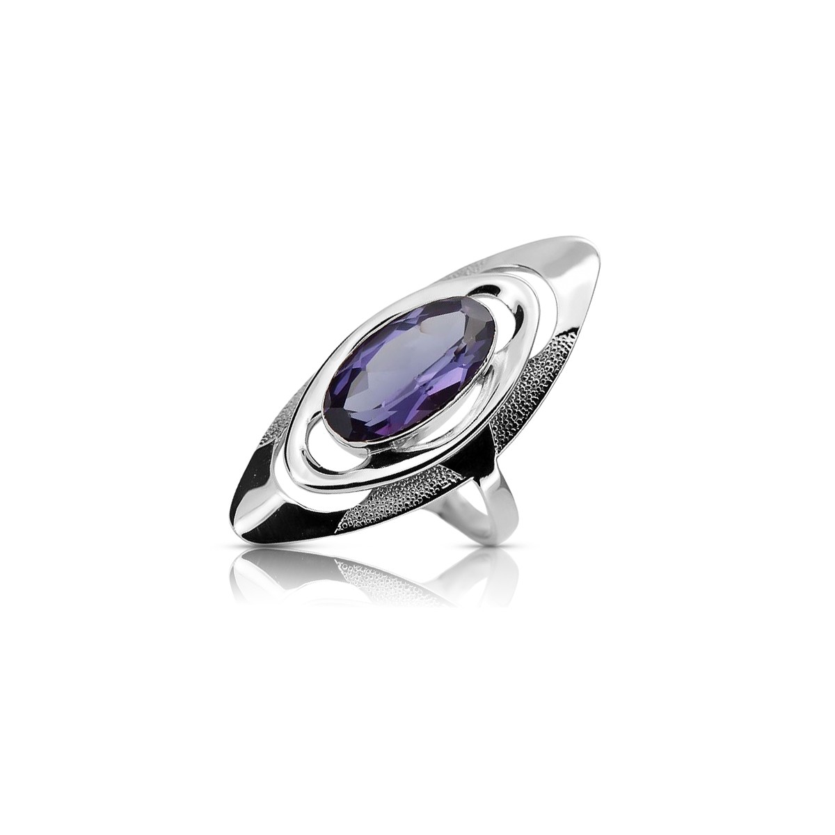 Bague russe en argent 925 avec Alexandrite vrc189s