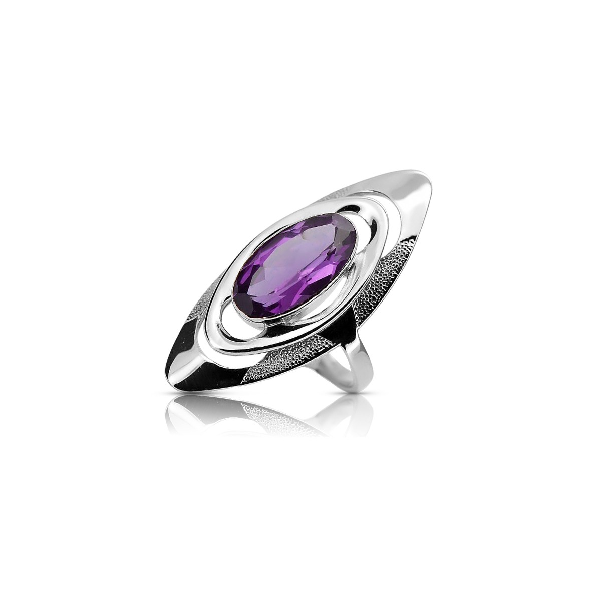 Russischer Silberring 925 mit Amethyst vrc189s