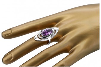 Russischer Silberring 925 mit Amethyst vrc189s