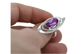 Russischer Silberring 925 mit Amethyst vrc189s