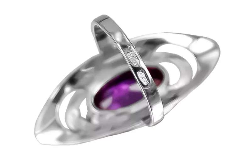 Bague russe en argent 925 avec améthyste vrc189s