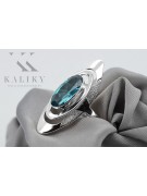 Anillo ruso de plata 925 con aguamarina vrc189s