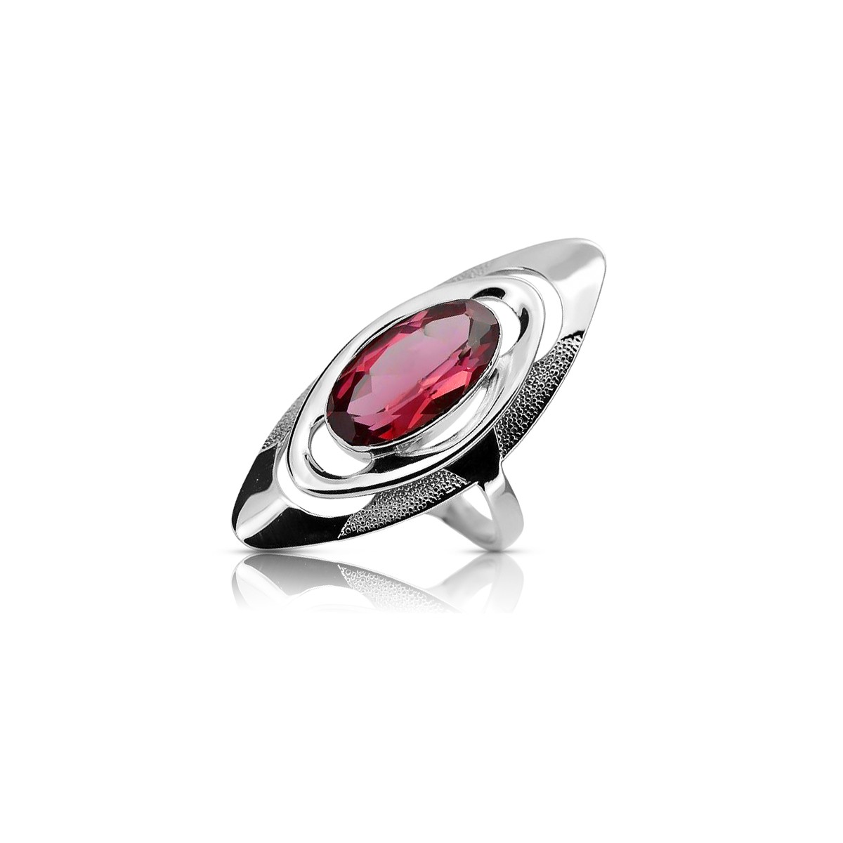 Bague russe en argent 925 avec rubis vrc189s