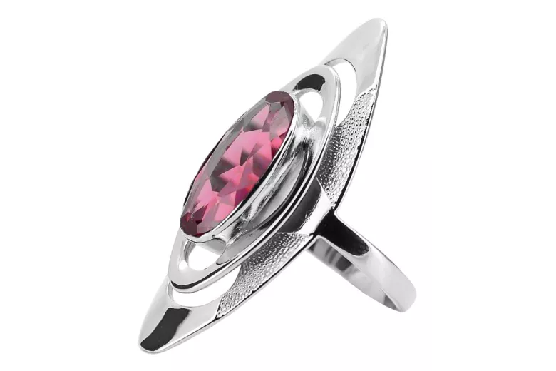 Bague russe en argent 925 avec rubis vrc189s