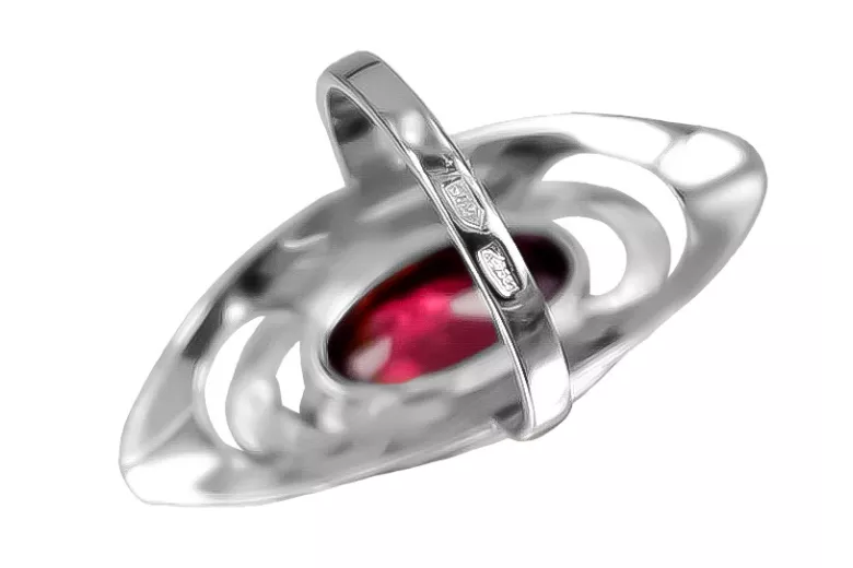 Bague russe en argent 925 avec rubis vrc189s