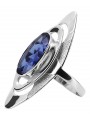 Bague russe en argent 925 avec saphir vrc189s