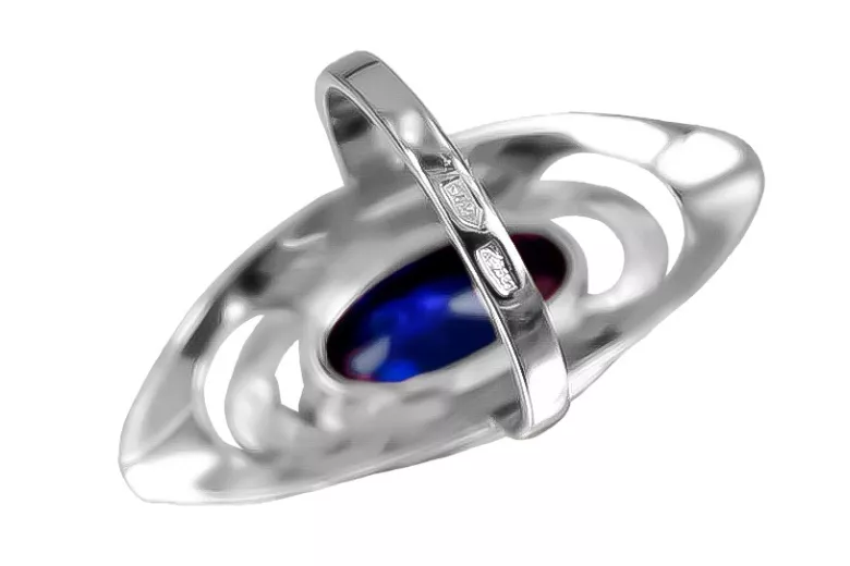 Bague russe en argent 925 avec saphir vrc189s