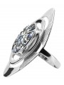 Bague russe en argent 925 avec zircon cubique vrc189s