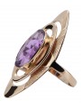 Gold Russischer Ring rosévergoldetes Silber 925 mit Amethyst vrc189rp Vintage