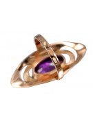 Gold Russischer Ring rosévergoldetes Silber 925 mit Amethyst vrc189rp Vintage