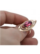 Goldrussischer Ring aus Roségold 925 vergoldetem Silber mit Rubin vrc189rp Vintage