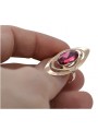 Goldrussischer Ring aus Roségold 925 vergoldetem Silber mit Rubin vrc189rp Vintage