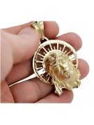 Yellow 14k gold Jezus medallion icon pendant pj008y