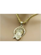 Yellow 14k gold Jezus medallion icon pendant pj008y