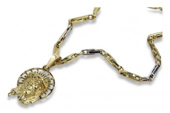 14k злато Исус висулка & котва верига pj008yL & cc062y