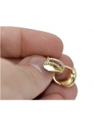 Goldohrringe 14k 585 Krone mit Zirkonen cec018y