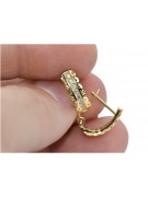 Italian 14k 585 yellow gold zircon earrings cec009y