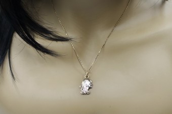 Original 14k Roségold Zodiac Anhänger im Vintage Stil, Keine Steine vzp001