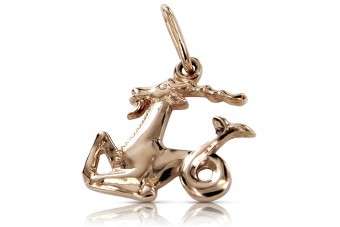 "14-Karat Roségold Vintage Zodiac Capricorn Anhänger, Originales und Keine Steine" vzp003