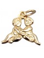 "Original 14K Rose Gold Vintage Pendant Featuring Aries and Gemini, No Stones" vzp009