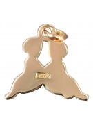 "Original 14K Rose Gold Vintage Pendant Featuring Aries and Gemini, No Stones" vzp009