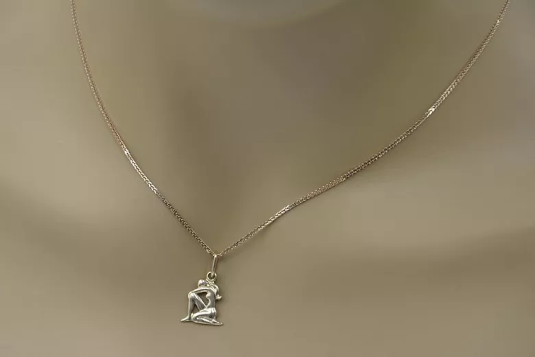 "Encantador Colgante de Aries en Oro Rosa Antiguo de 14k sin Piedras, Joyería Zodiacal para Mujer" vzp011