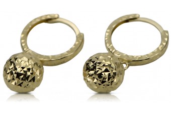 copie de boucles d'oreilles italiennes en or jaune 14k 585 cen036y