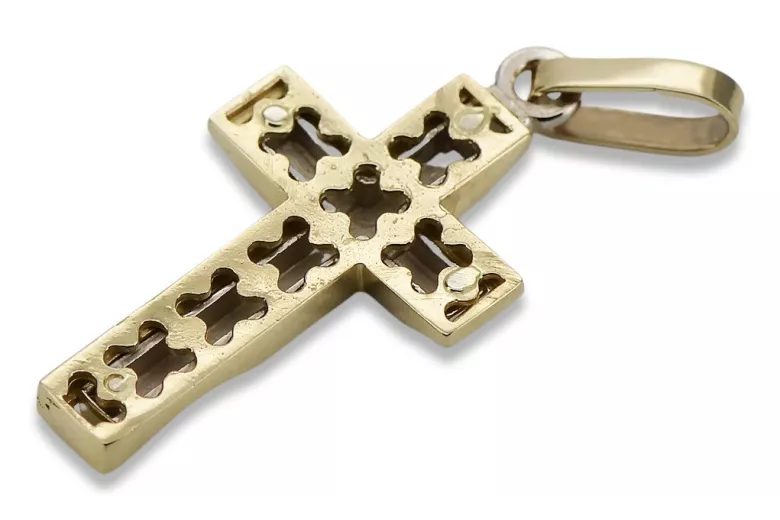 Golden Catholic Cross ★ russiangold.com ★ Gold 585 333 Low price