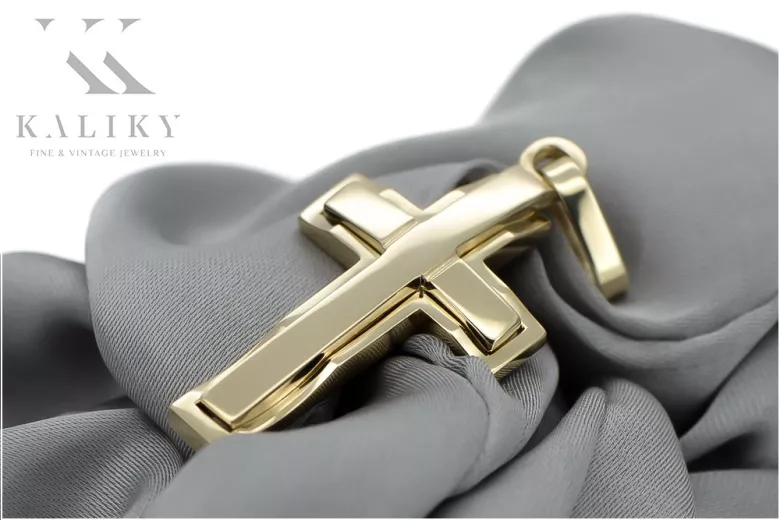 копия золотого католического креста 14k 585 кулон ctc095y