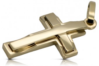 Yellow 14k gold Catholic cross ctc095yy