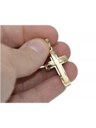 copie du pendentif croix catholique dorée 14k 585 ctc095y