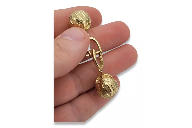 Boucles d'oreilles en or 14 carats ★ https://zlotychlopak.pl/fr/ ★ Or fin 585 333 Pas cher !